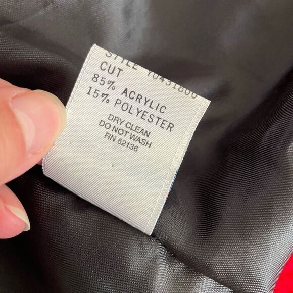 Vintage 80s Guess Faux Fur Red Open Front Teddy Coat M - Picture 6 of 6